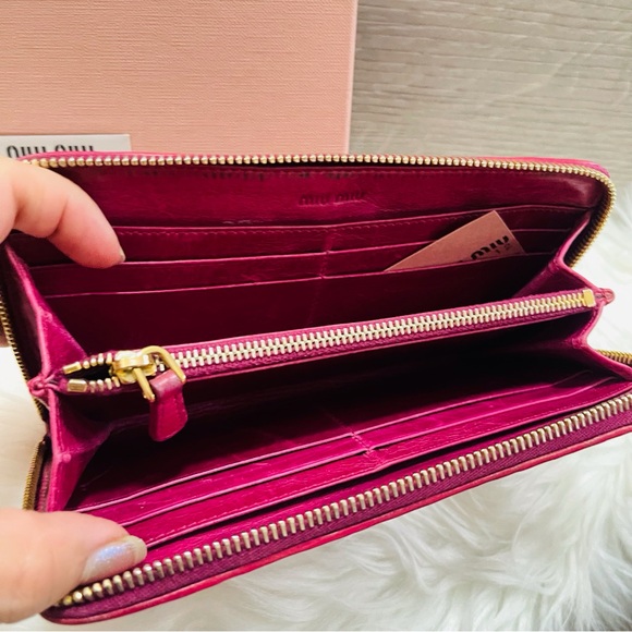 Miu Miu Leather Zip Around Wallet - Picture 10 of 14